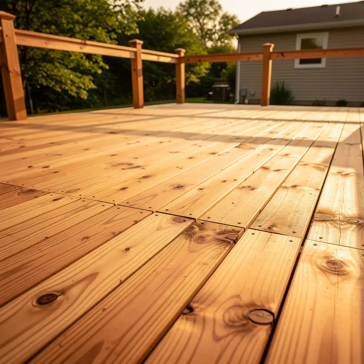 Freshly Built Outdoor Wood Deck