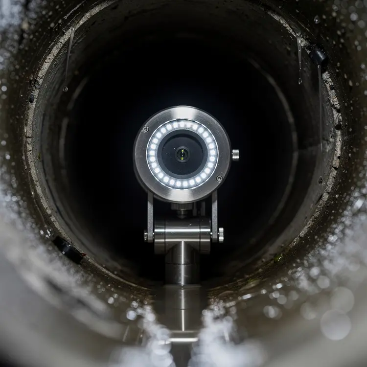 Sewer Inspection Camera Inside Concrete Pipe