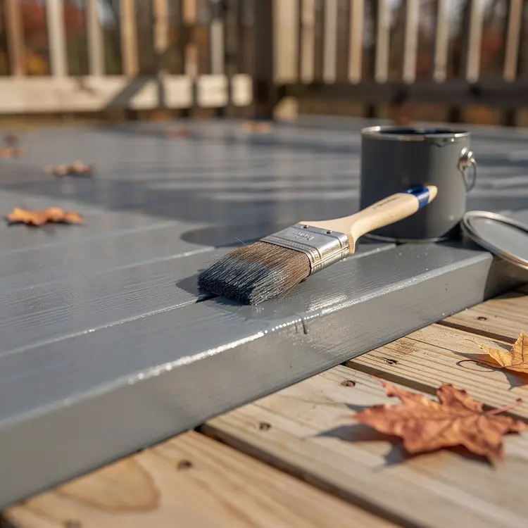 Deck Painting in Autumn