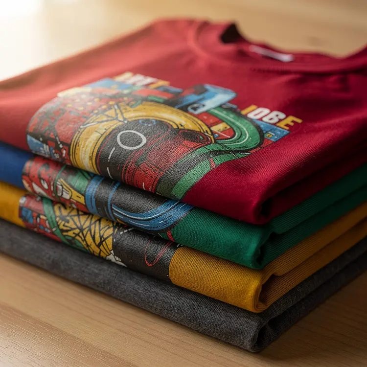 Custom Printed T-Shirts Stack