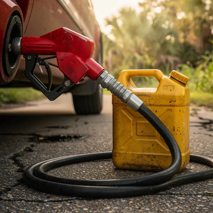 Roadside Fuel Delivery with Portable Diesel Jug