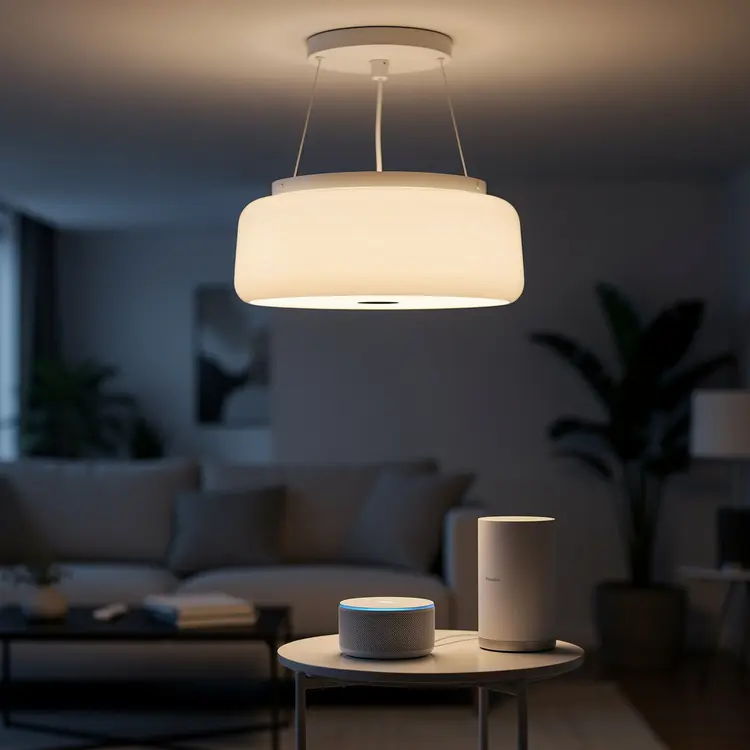 Smart Home Pendant Lighting with Voice Assistant Devices