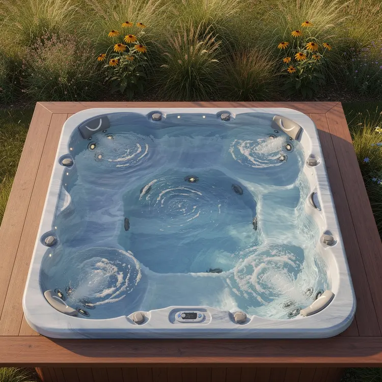 Residential Hot Tub Spa on Cedar Deck