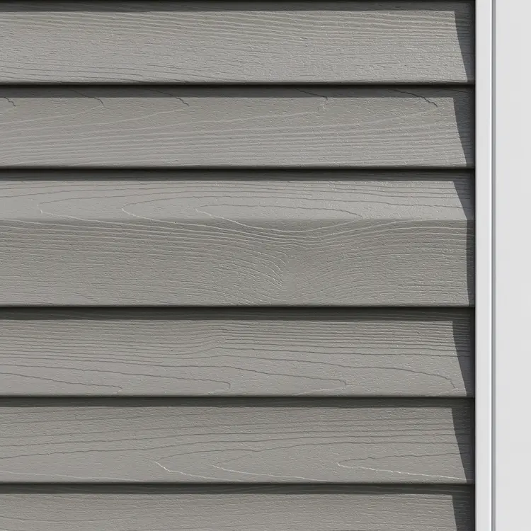 Gray Vinyl Lap Siding Close-Up