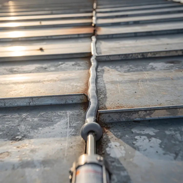 Metal Roof Seam Repair with Sealant