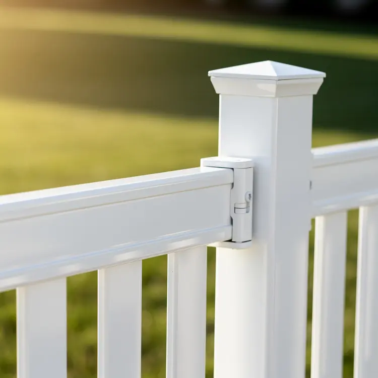 White Vinyl Fence Panel Close-Up
