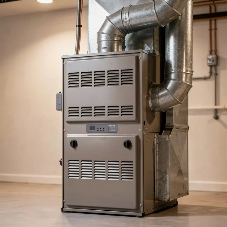 Residential Forced-Air Furnace with Ductwork