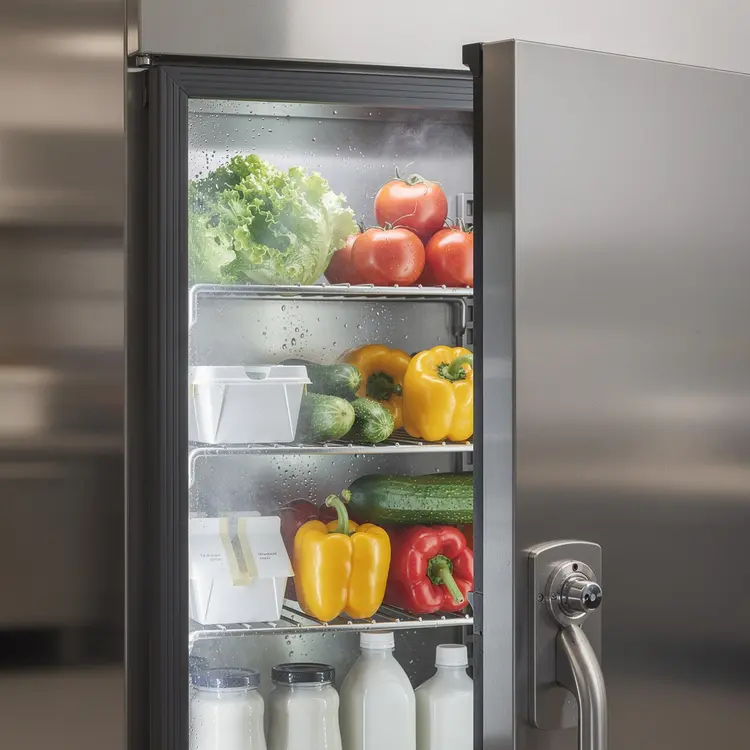 Commercial Refrigeration Unit with Fresh Produce