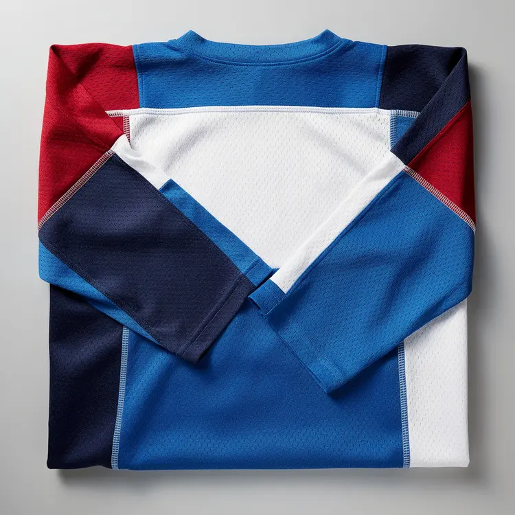 Color-Block Athletic Jersey Flat Lay