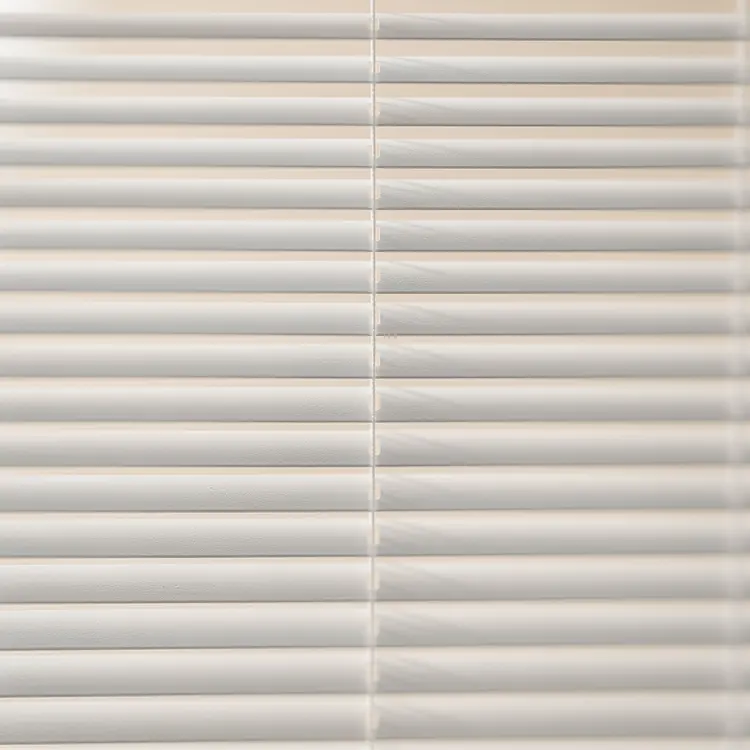 Clean White Horizontal Window Blinds Close-Up