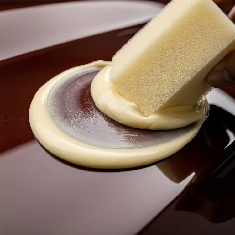 Car Wax Application on Glossy Auto Panel