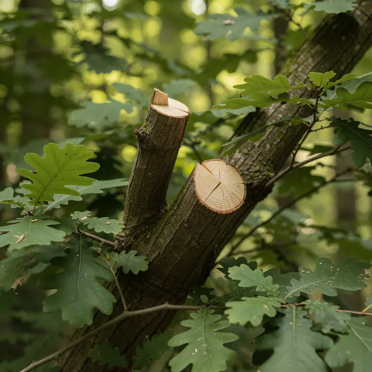Freshly Pruned Oak Tree Branches