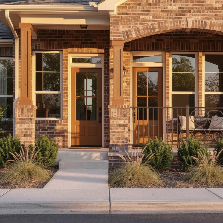 Texas-Style Brick Duplex Exterior