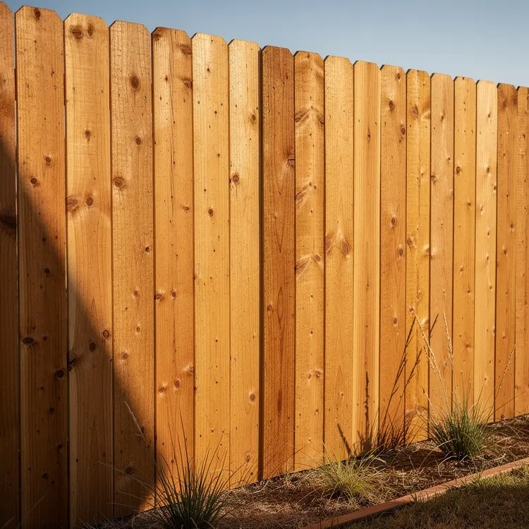Freshly Installed Cedar Wood Privacy Fence