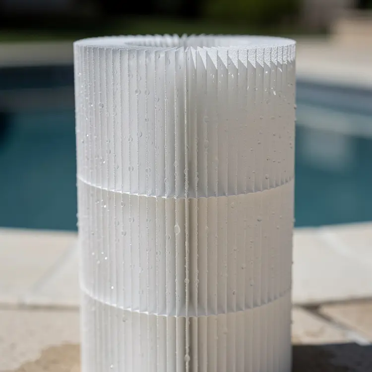 Clean Pool Filter Cartridge Close-Up