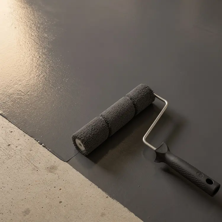 Concrete Floor Painting with Charcoal Gray Coating
