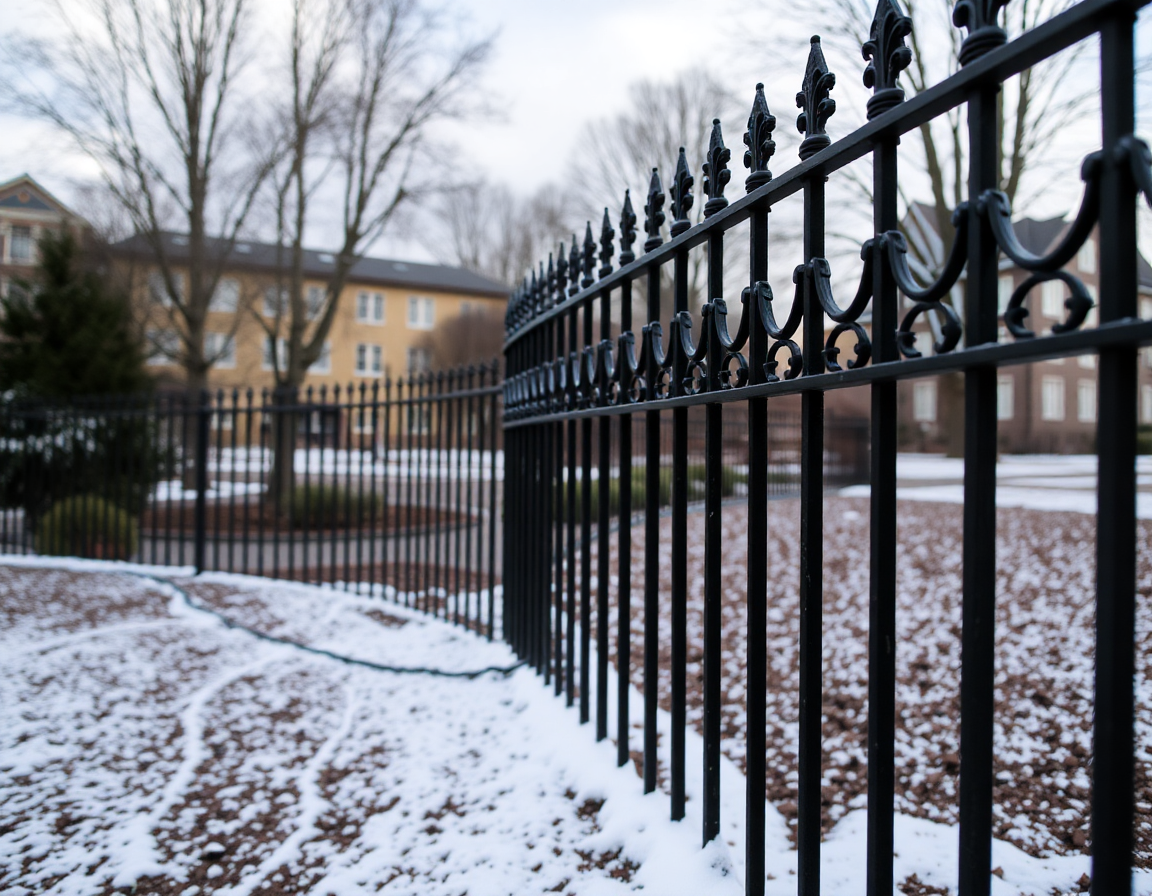 Ornate Wrought Iron Fence Installation