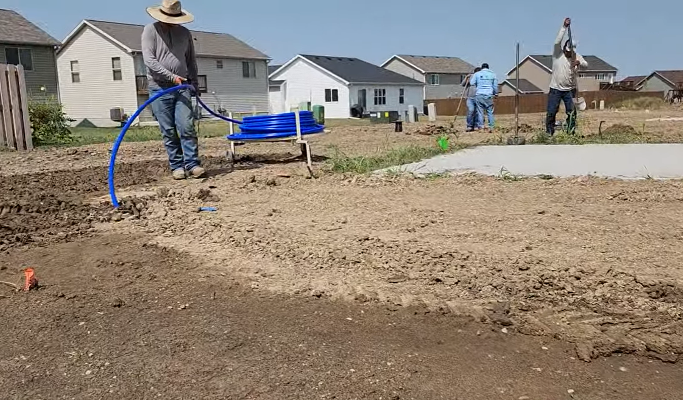 New Residential Irrigation System Installation in Progress