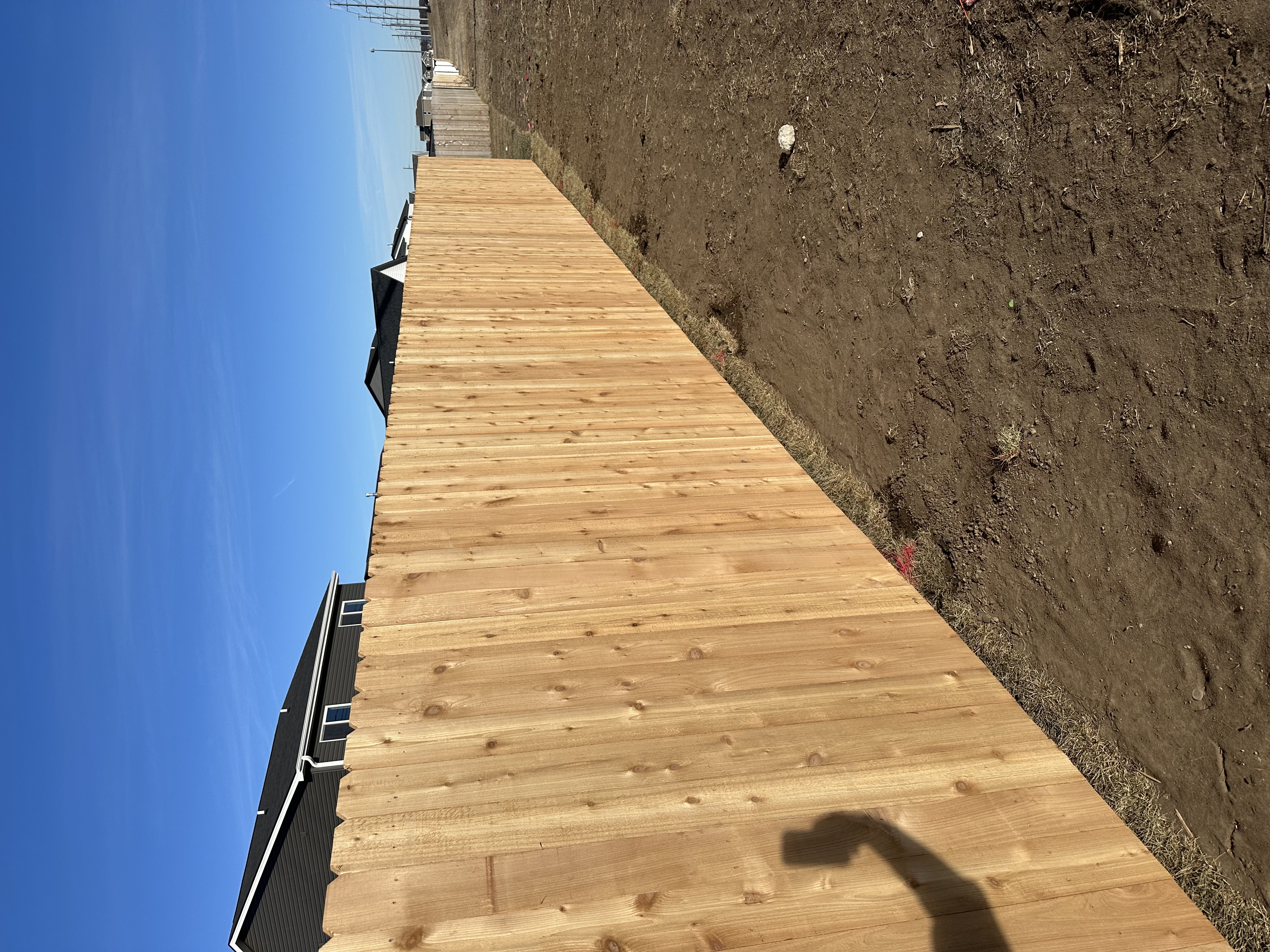 New Cedar Wood Privacy Fence Installation
