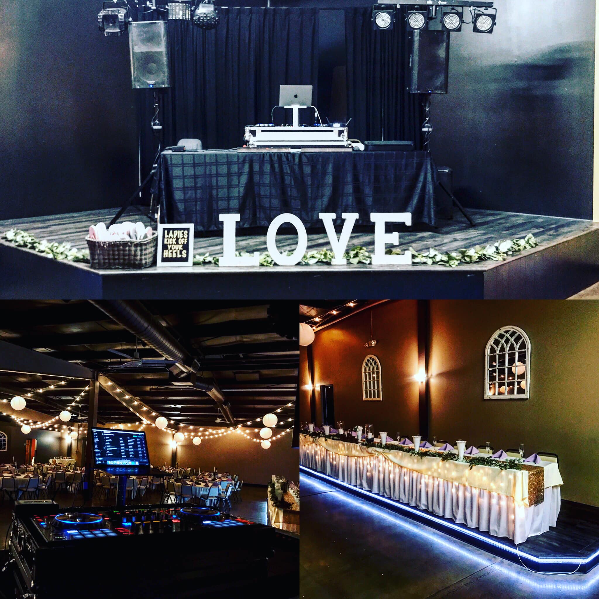 Wedding Reception DJ Setup & Venue Décor