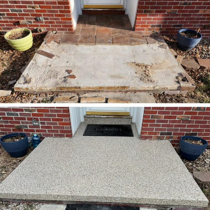 Front Porch Concrete Resurfacing – Before & After