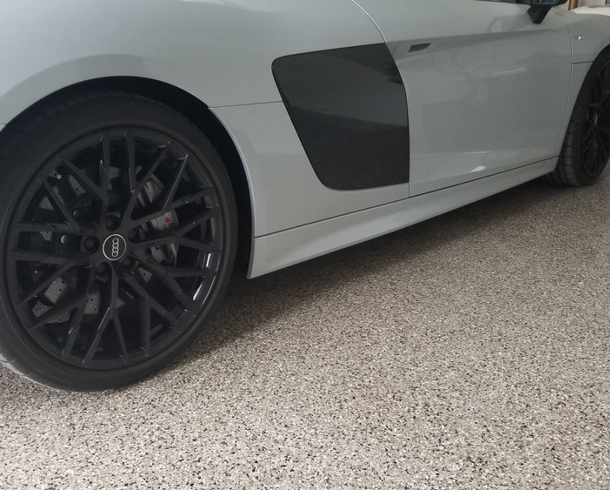 Garage Floor Coating with Decorative Flake Finish