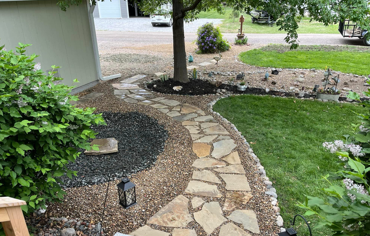 Flagstone Pathway & Decorative Landscape Design