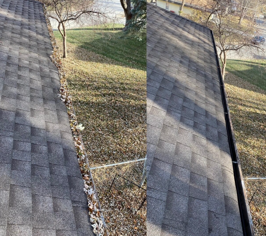 Before & After Gutter Cleaning