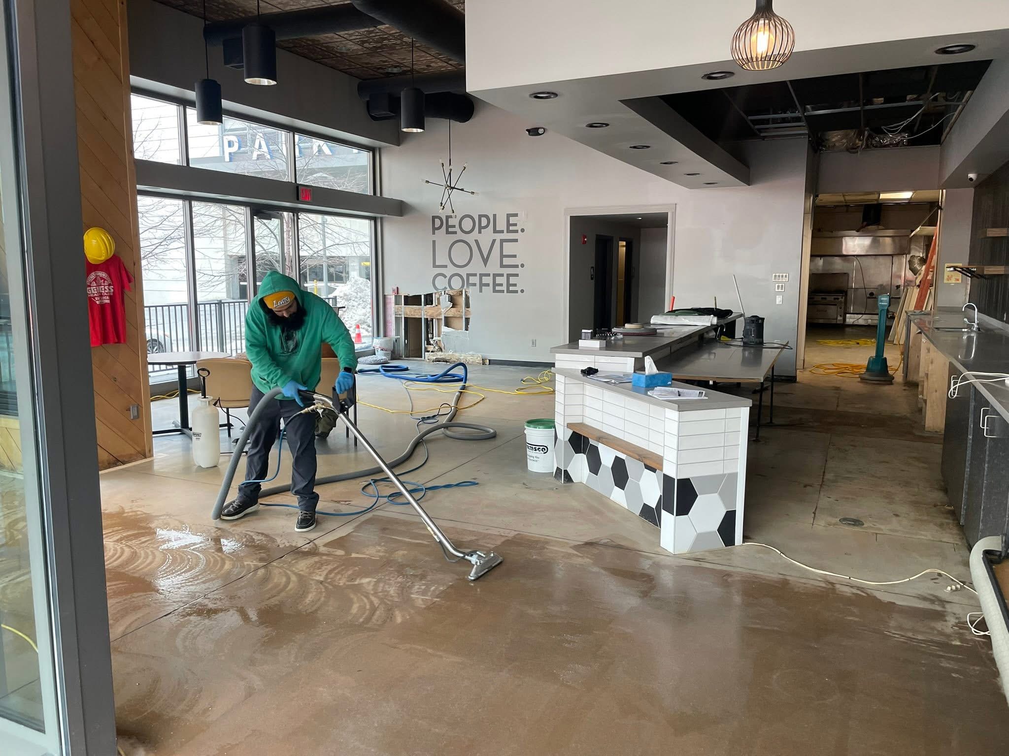 Commercial Floor Cleaning – Coffee Shop Renovation