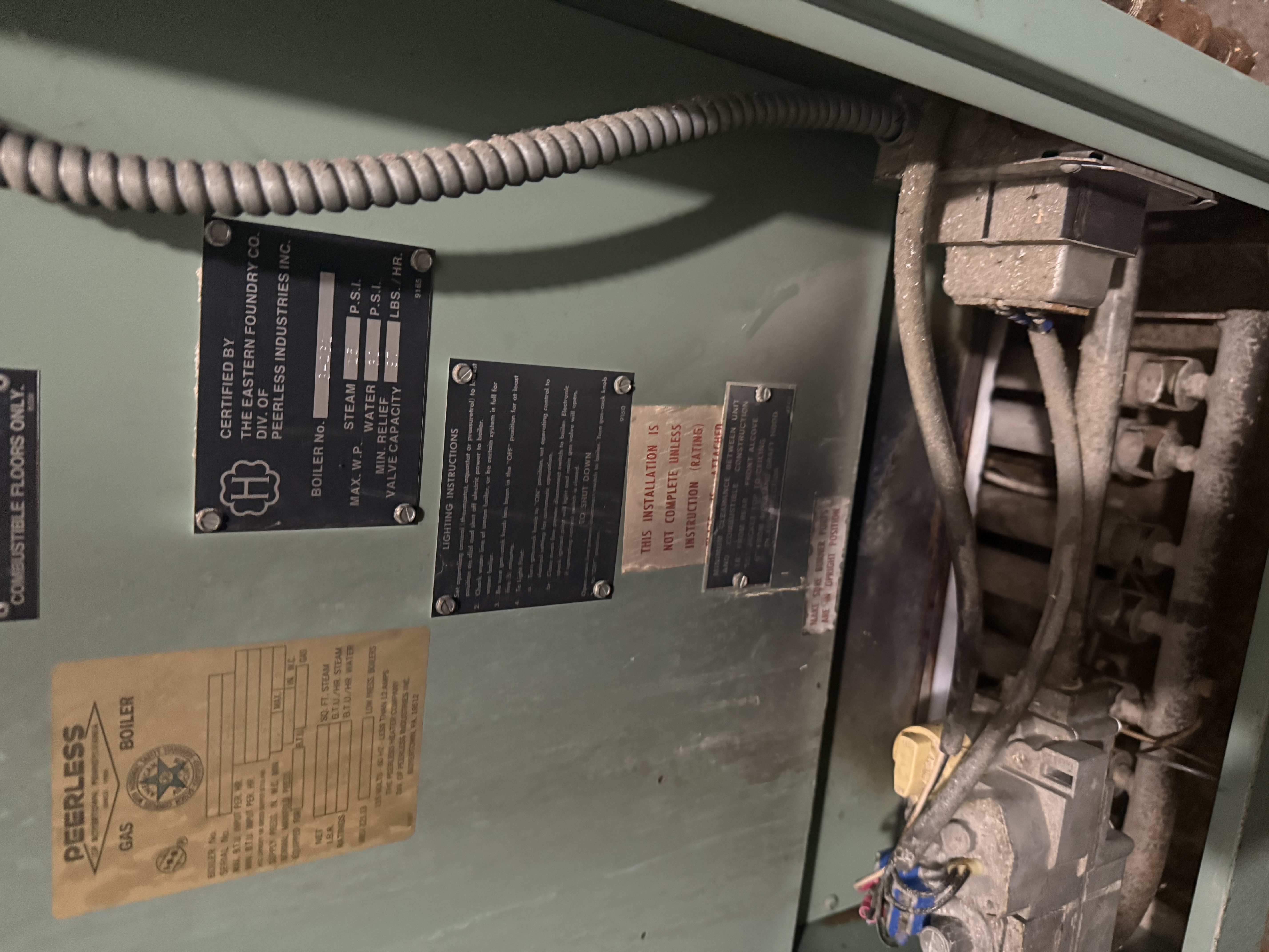 Peerless Gas Boiler Inspection & Repair