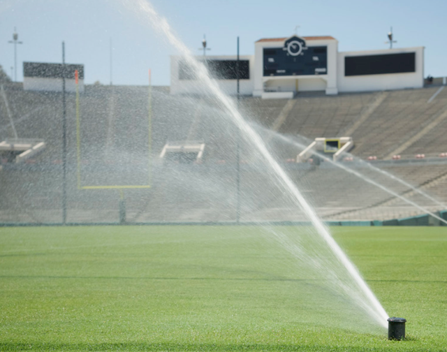 Sports Field Sprinkler System in Action