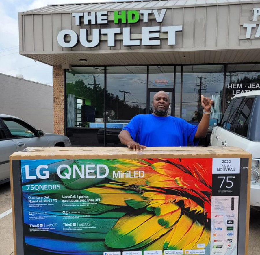 75" LG QNED MiniLED 4K TV – Happy Customer Pickup at The HDTV Outlet