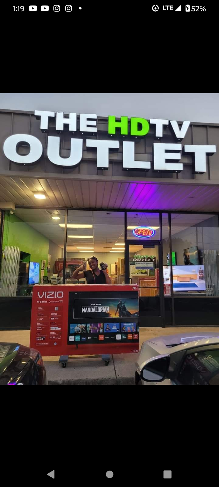 Happy Customer with New Vizio 70" TV at The HDTV Outlet
