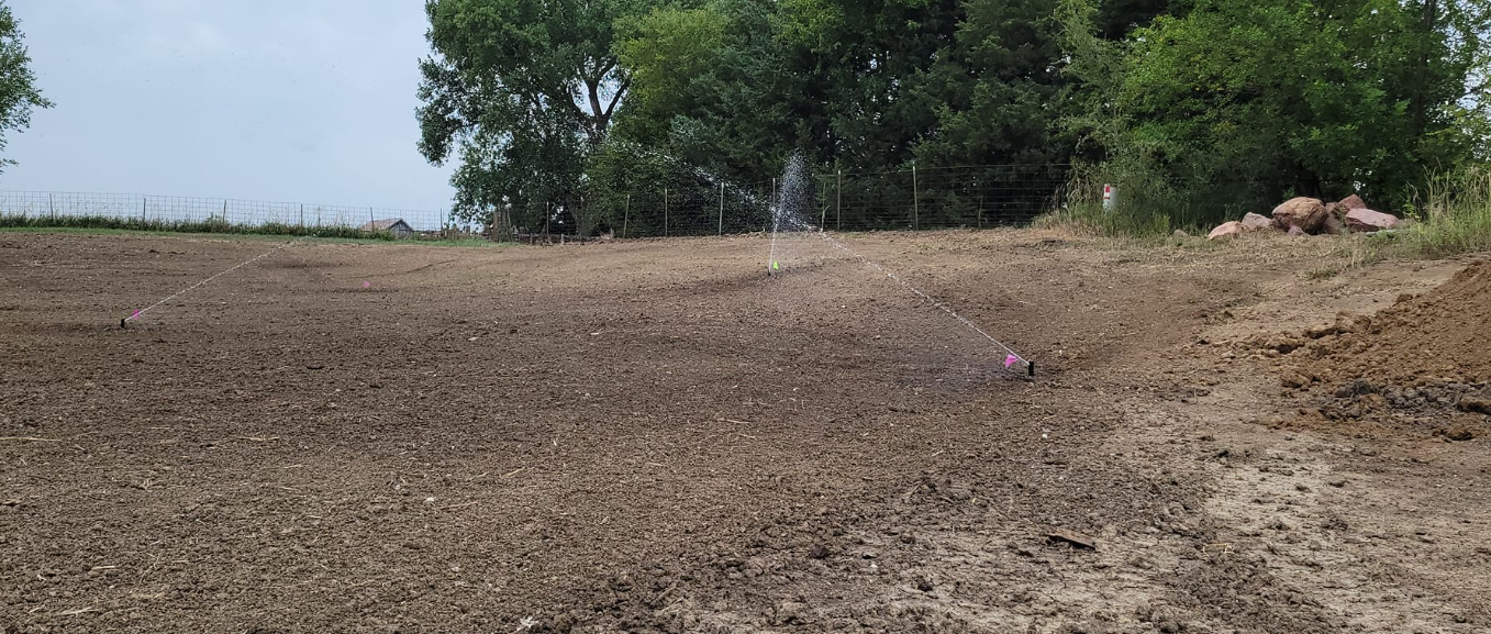 New Sprinkler System Installation on Freshly Graded Lot