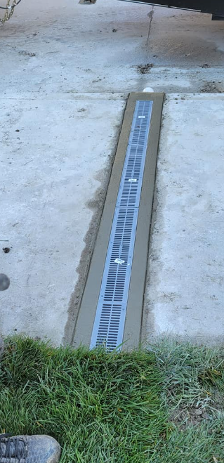 Concrete Driveway Channel Drain Installation