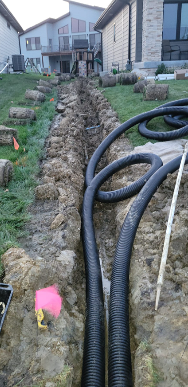 Backyard Drainage Trench & Pipe Installation