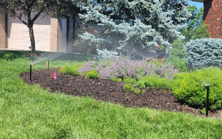 Front Yard Sprinkler System in Action