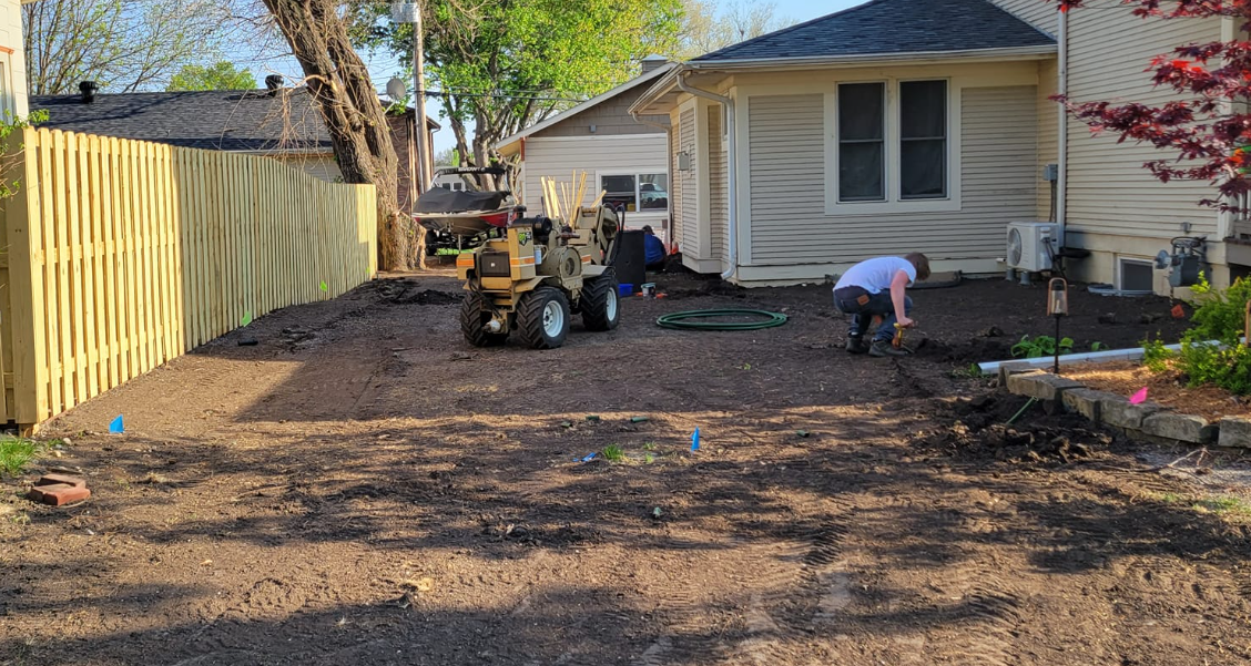 Backyard Irrigation System Installation in Progress