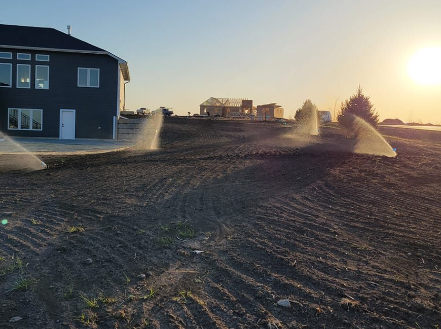 New Sprinkler System Installation on Fresh Residential Lot