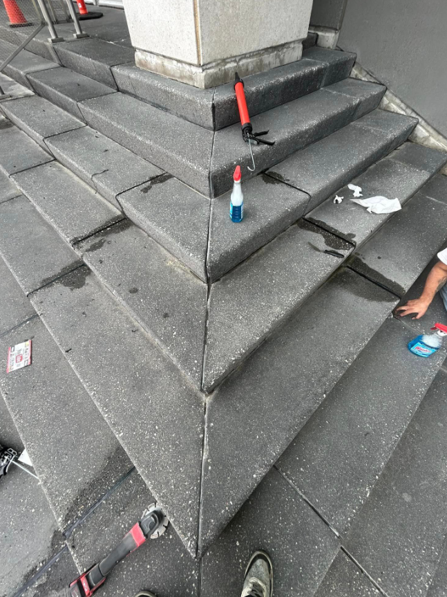 Exterior Concrete Stair Crack & Joint Caulking Repair