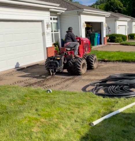 Residential Irrigation System Installation in Progress