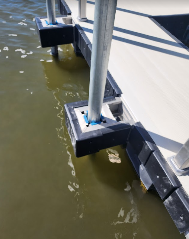 Floating Dock Post and Float System Detail