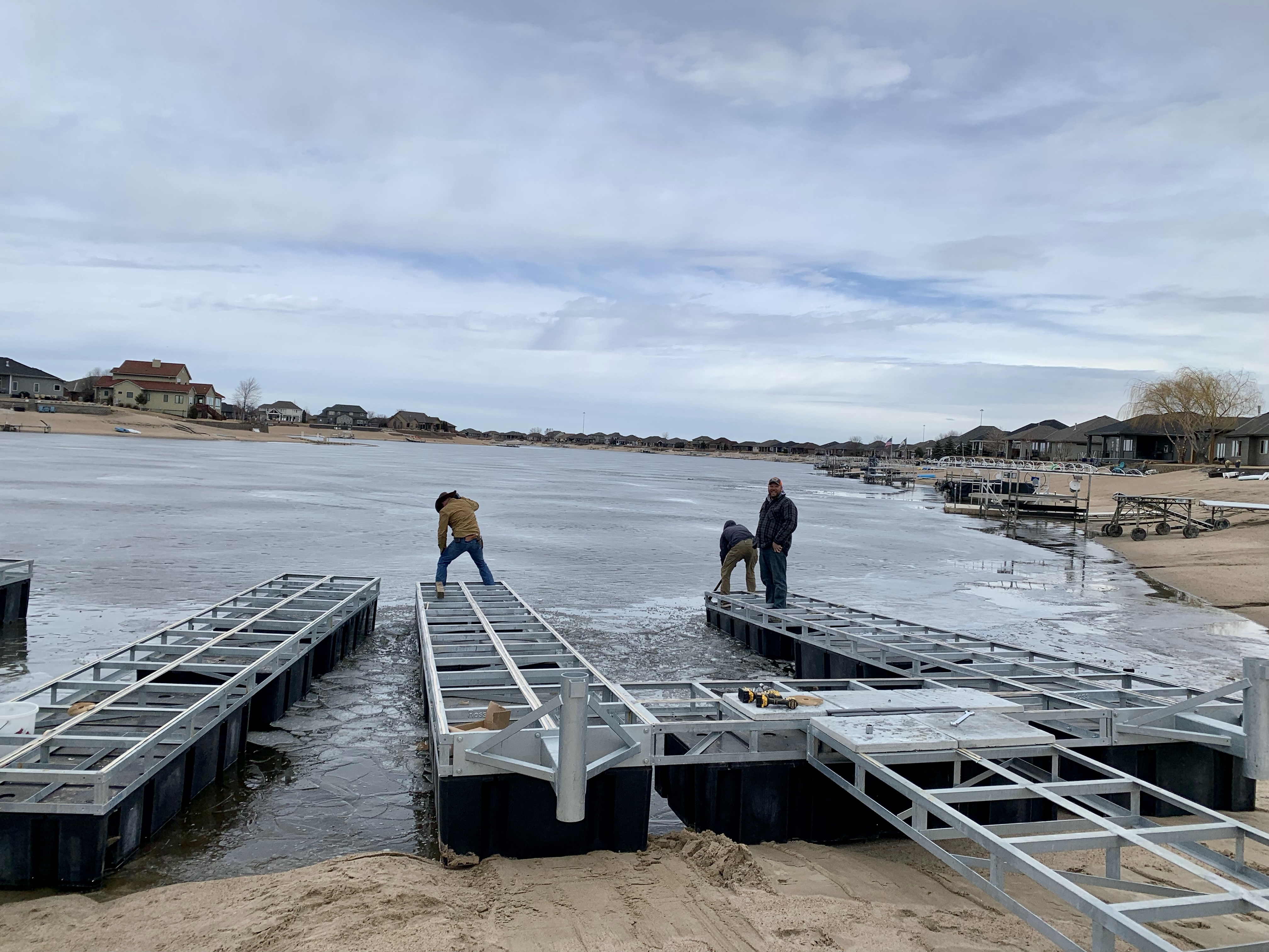 Floating Dock Installation on the Lake