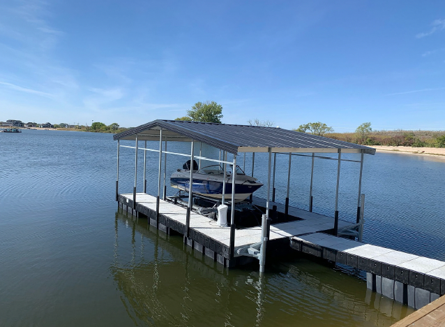Covered Boat Lift & Floating Dock Installation
