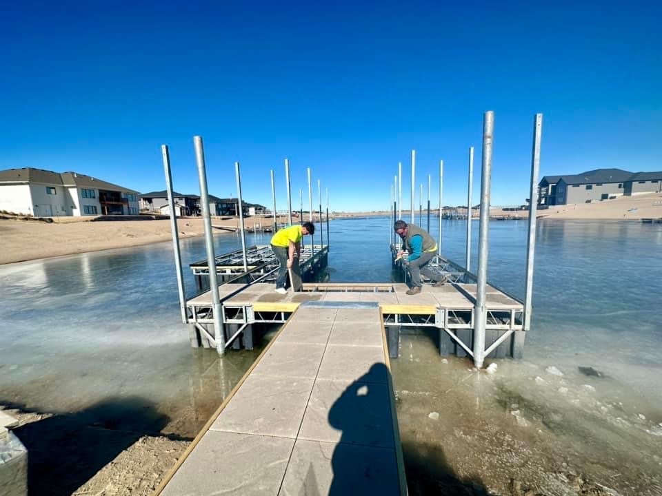 Floating Dock Installation on Lake Community Waterfront