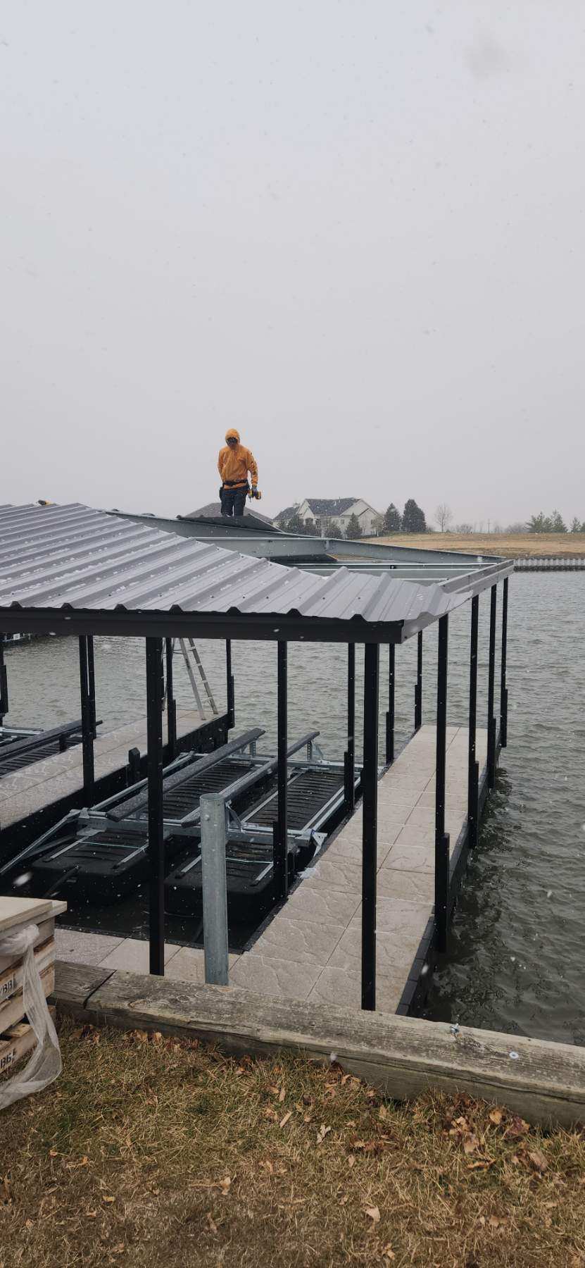 Covered Boat Dock Construction & Roofing Installation