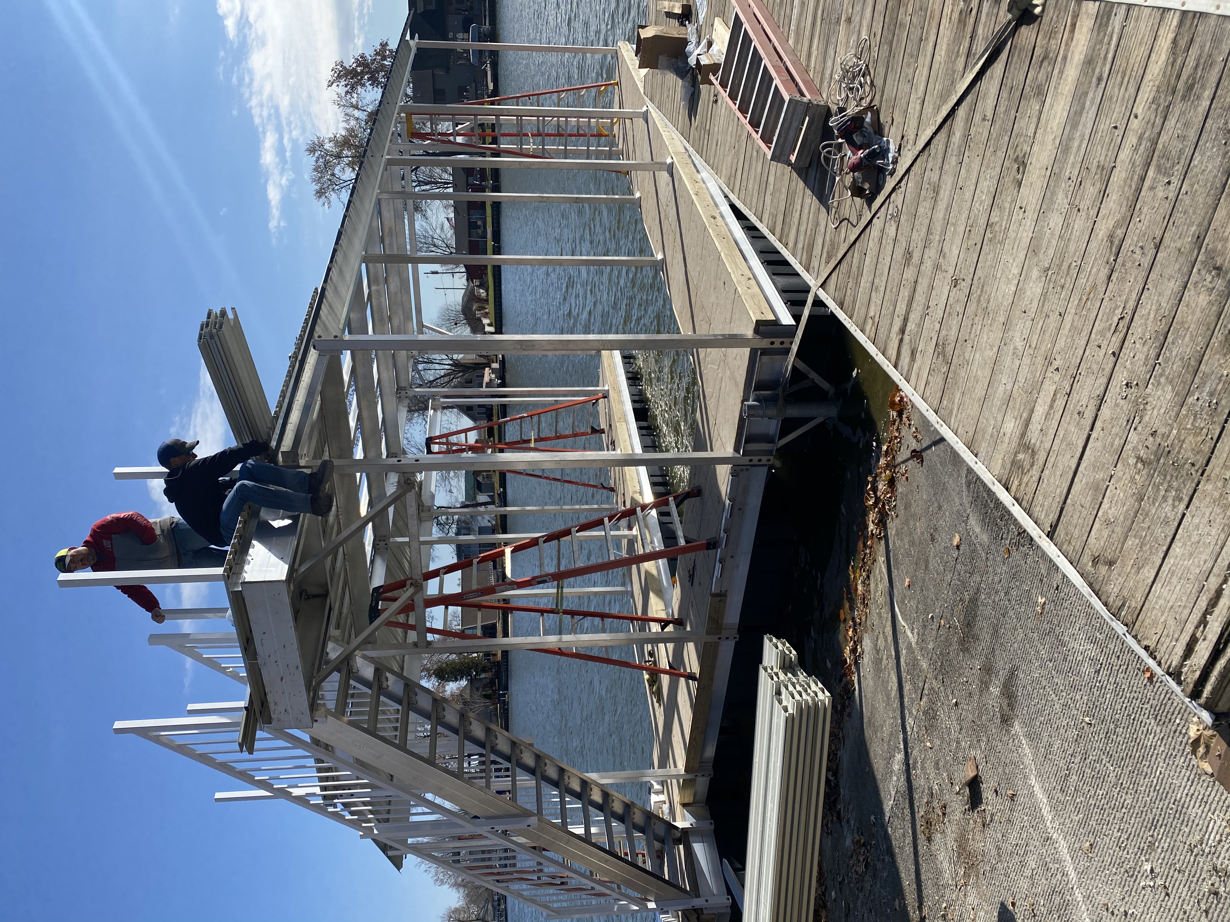 Two-Story Floating Dock Construction in Progress