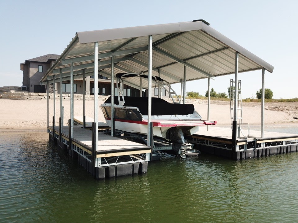 Covered Boat Lift & Floating Dock Installation