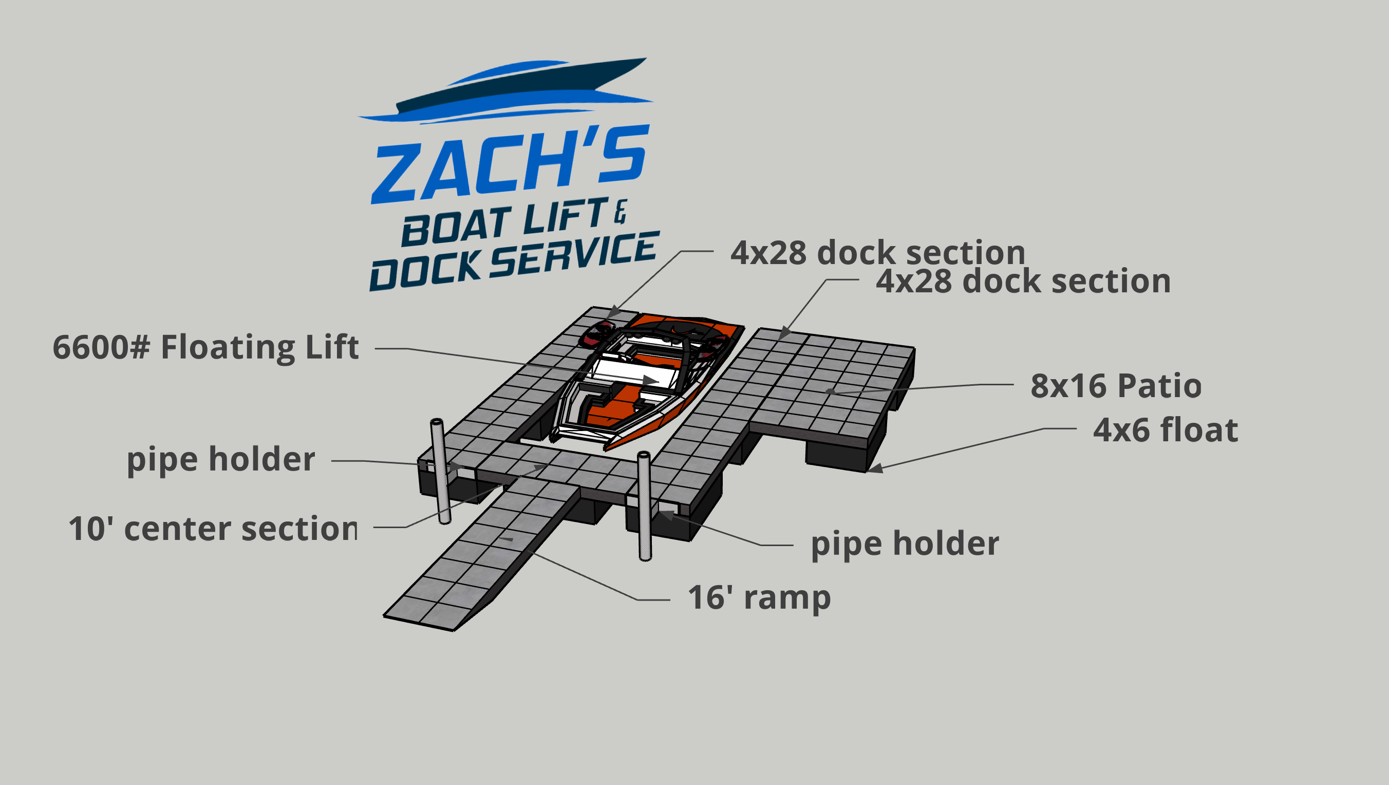 Custom Floating Dock & Boat Lift System Design