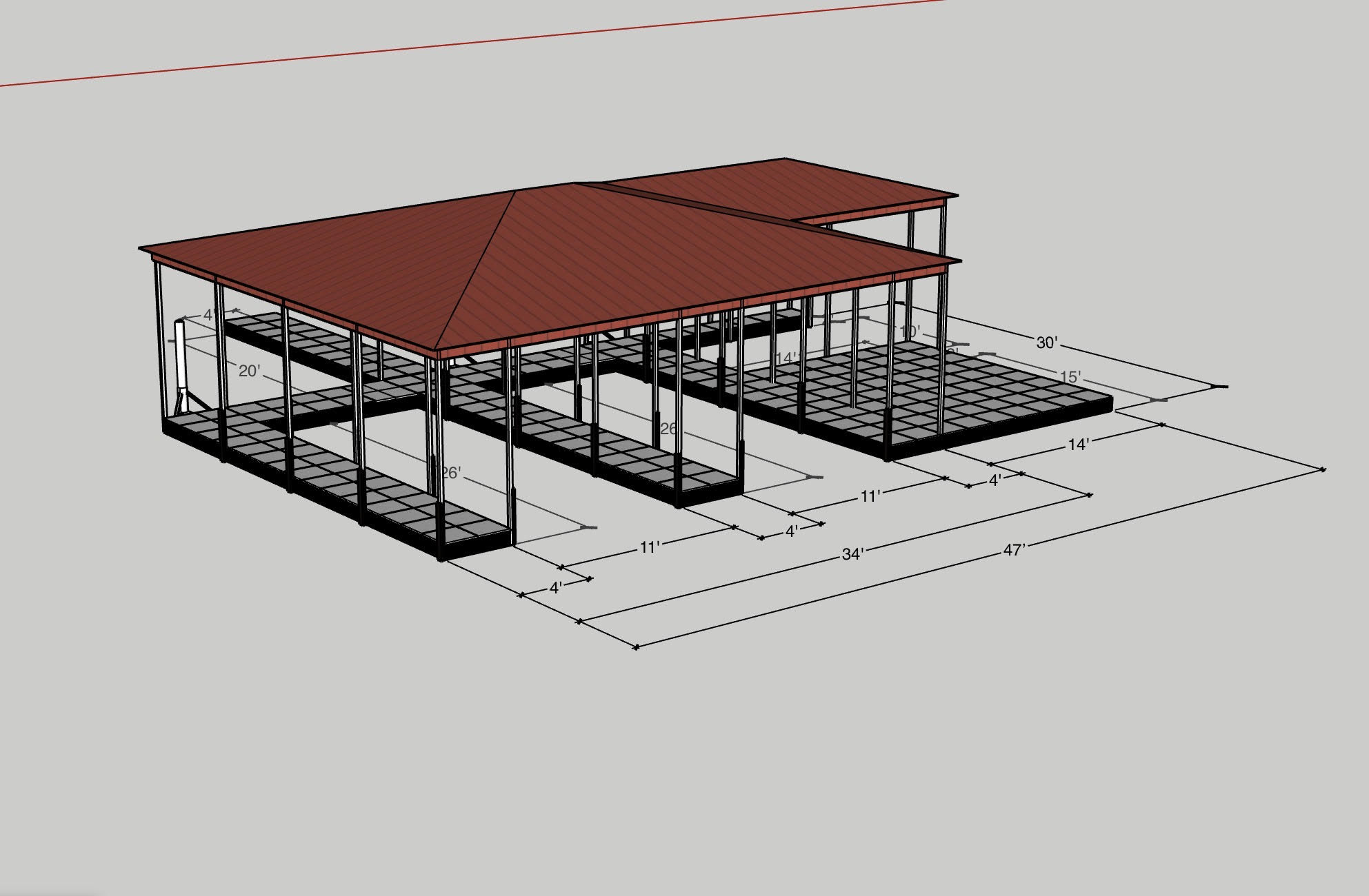 Custom Multi-Slip Dock Design Rendering